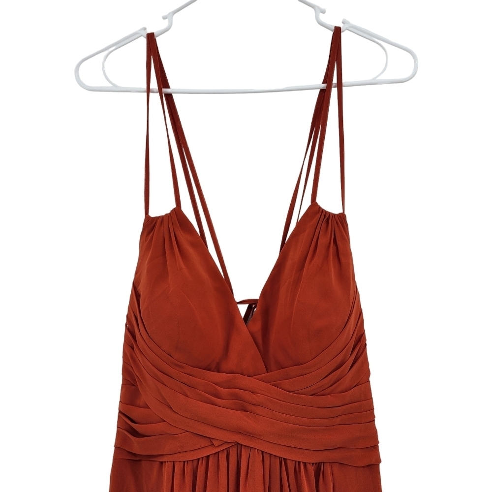 Azazie Women's Poly A-Line Convertible Chiffon Dress Paprika - Picture 3 of 10